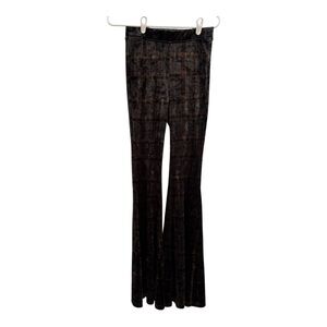 REVEROF Plaid Velvet Flare Pants Women's Size S Brown Black Bell Bottoms